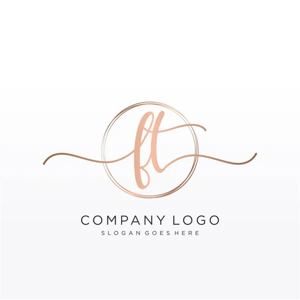 Initial Handwriting Logo Circle Hand Drawn Template Vector — Wektor stockowy