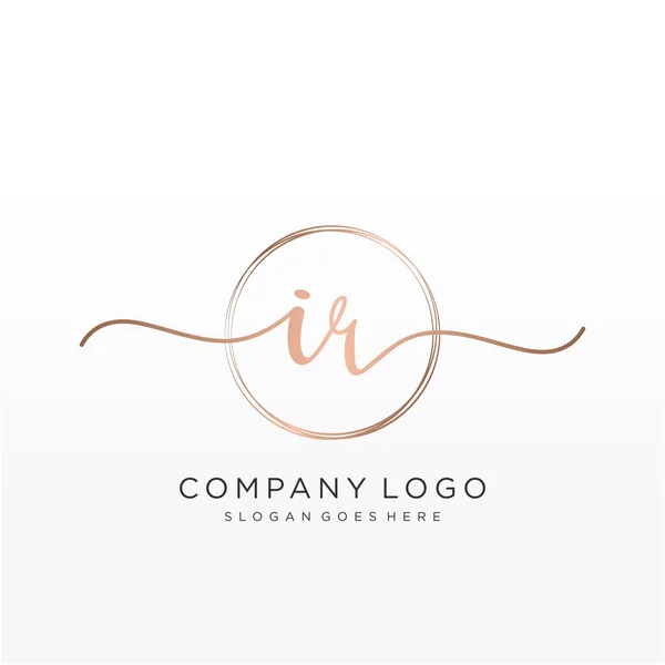 Logo Écriture Initial Avec Cercle Dessiné Main Vecteur Modèle — Image vectorielle