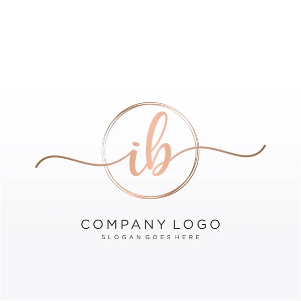 Inicial Logotipo Escritura Mano Con Círculo Dibujado Mano Plantilla Vector — Archivo Imágenes Vectoriales
