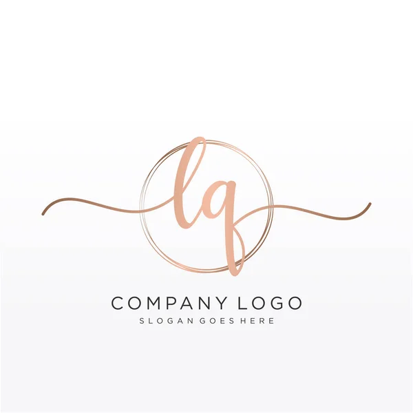 Inicial Logotipo Escritura Mano Con Círculo Dibujado Mano Plantilla Vector — Vector de stock