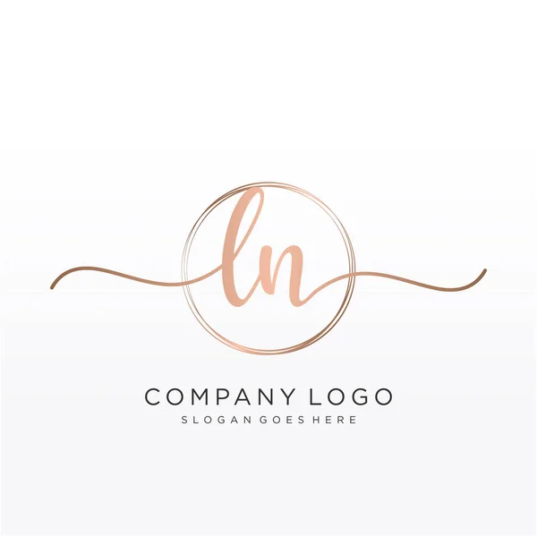 Initiale Handschrift Logo Mit Kreis Handgezeichneten Vorlagenvektor — Stockvektor