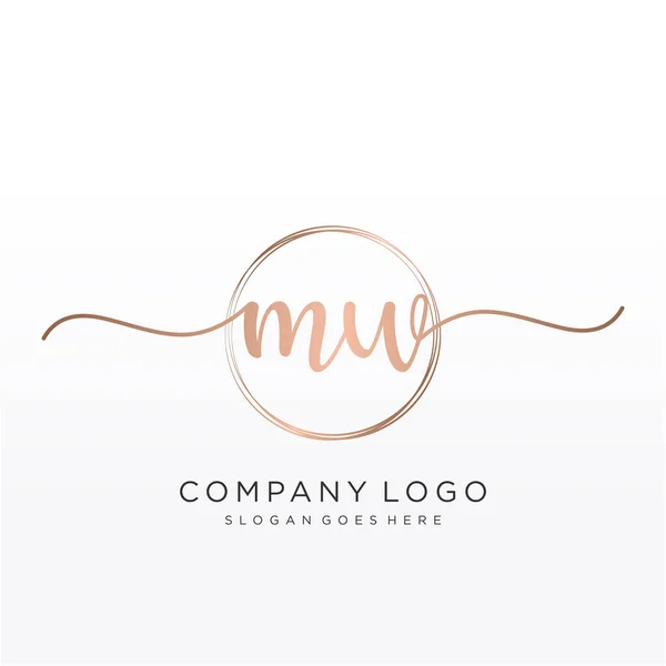 Inicial Logotipo Escritura Mano Con Círculo Dibujado Mano Plantilla Vector — Vector de stock