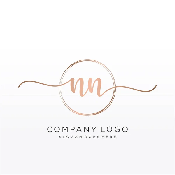 Initiale Handschrift Logo Mit Kreis Handgezeichnet Schablonenvektor — Stockvektor