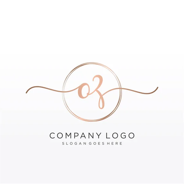 Inicial Logotipo Escritura Mano Con Círculo Dibujado Mano Plantilla Vector — Vector de stock