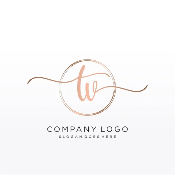 Initiale Handschrift Logo Mit Kreis Handgezeichneten Schablone Vektor — Stockvektor