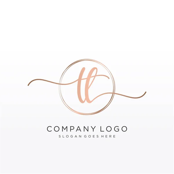 Initiale Handschrift Logo Mit Kreis Handgezeichneten Vorlagenvektor — Stockvektor