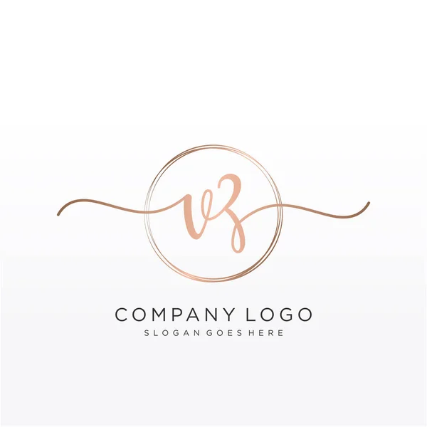 Logo Écriture Initiale Avec Cercle Dessiné Main Vecteur Modèle — Image vectorielle
