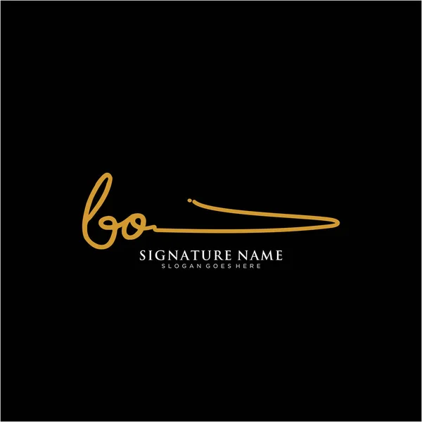 ボーイニシャル署名ロゴ 手書きロゴベクトルテンプレート ビジネス 美しさ ファッション 署名のためのロゴ — ストックベクタ