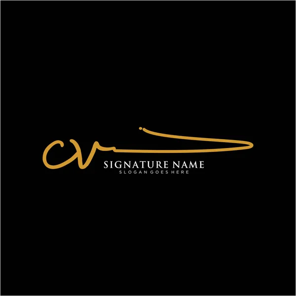 Cvイニシャル署名ロゴ 手書きロゴベクトルテンプレート ビジネス 美しさ ファッション 署名のためのロゴ — ストックベクタ