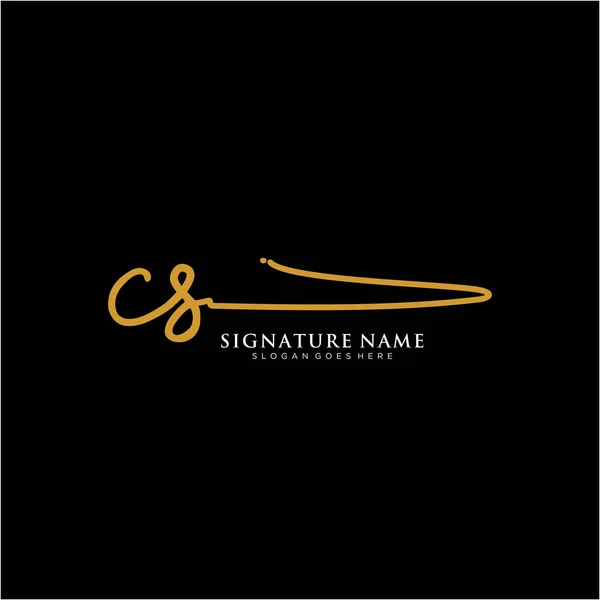 Cイニシャル署名ロゴ 手書きロゴベクトルテンプレート ビジネス 美しさ ファッション 署名のためのロゴ — ストックベクタ