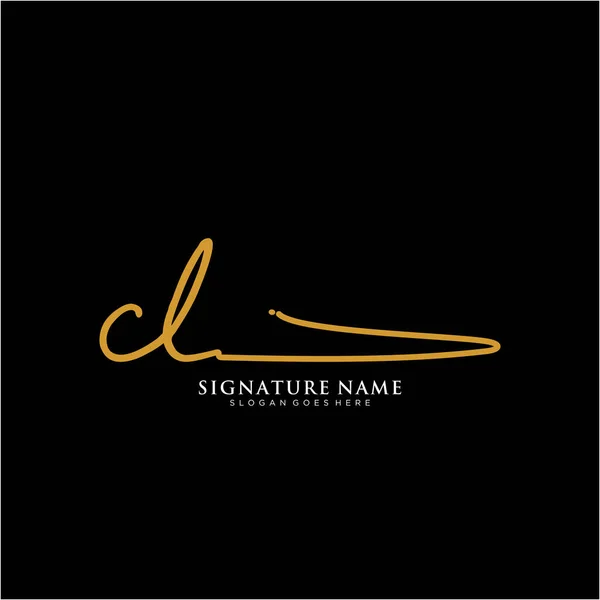 Clイニシャルの署名ロゴ 手書きロゴベクトルテンプレート ビジネス 美しさ ファッション 署名のためのロゴ — ストックベクタ