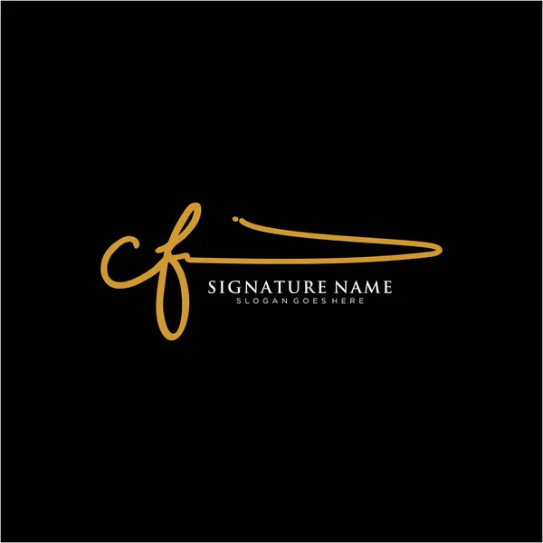 Initials Signature Logo Handwriting Logo Vector Templates Logo Business Beauty — Stock Vector