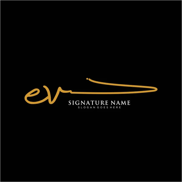 Evイニシャル署名ロゴ 手書きロゴベクトルテンプレート ビジネス 美しさ ファッション 署名のためのロゴ — ストックベクタ