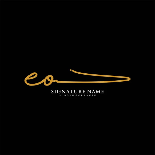 Eoイニシャル署名ロゴ 手書きロゴベクトルテンプレート ビジネス 美しさ ファッション 署名のためのロゴ — ストックベクタ