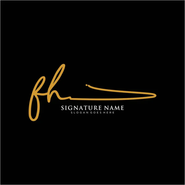 Initials Signature Logo Handwriting Logo Vector Templates Logo Business Beauty — Stock Vector