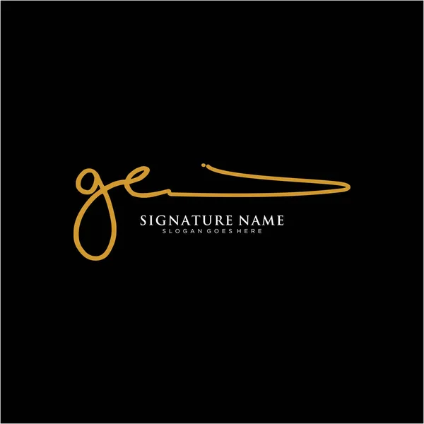 葛イニシャル署名ロゴ 手書きロゴベクトルテンプレート ビジネス 美しさ ファッション 署名のためのロゴ — ストックベクタ