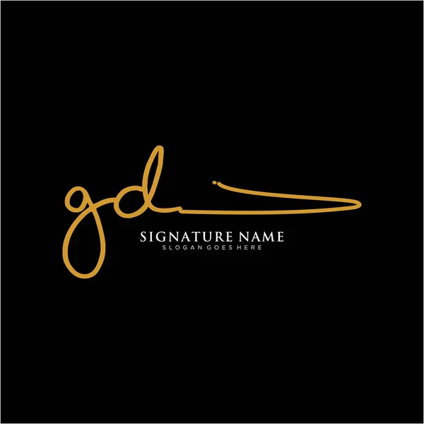Logo Signature Gdinitials Modèles Logo Vectoriel Écriture Logo Pour Entreprise — Image vectorielle
