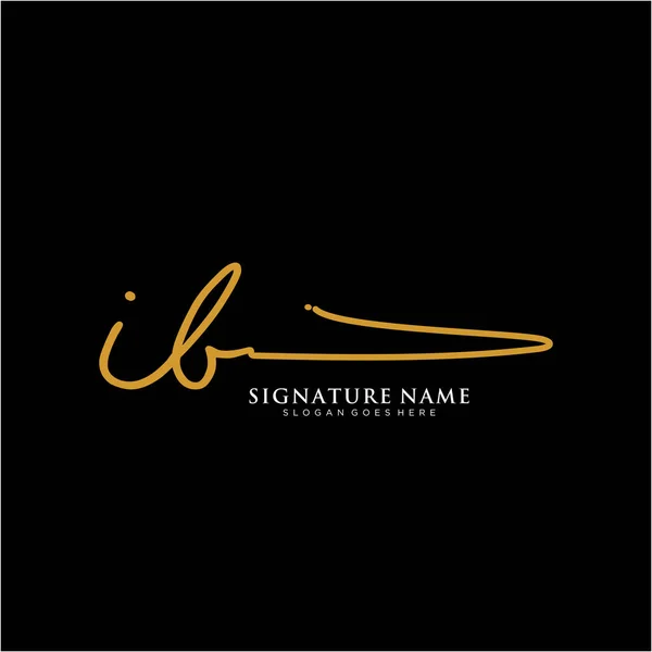 Ibイニシャル署名ロゴ 手書きロゴベクトルテンプレート ビジネス 美しさ ファッション 署名のためのロゴ — ストックベクタ