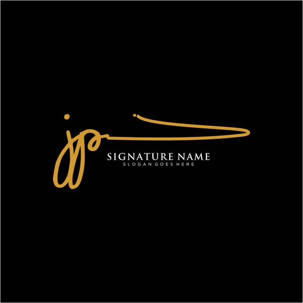 Initialer Signatur Logotyp Mallar För Handstilslogotyp Logotyp För Företag Skönhet — Stock vektor
