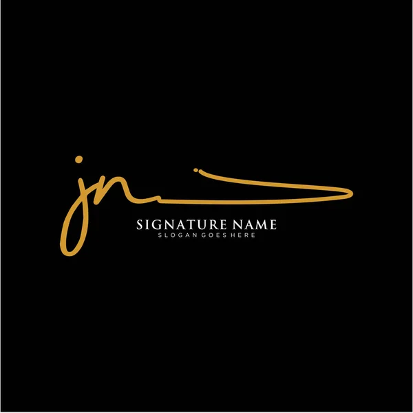 Jnイニシャル署名ロゴ 手書きロゴベクトルテンプレート ビジネス 美しさ ファッション 署名のためのロゴ — ストックベクタ