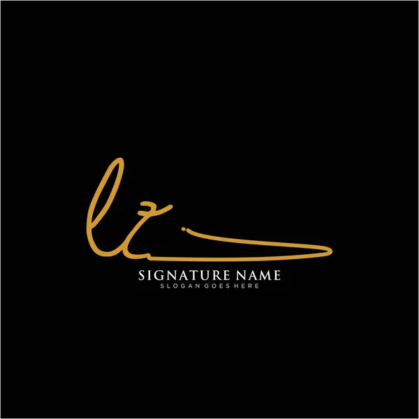 Initials Signature Logo Handwriting Logo Vector Templates Logo Business Beauty — Stock Vector