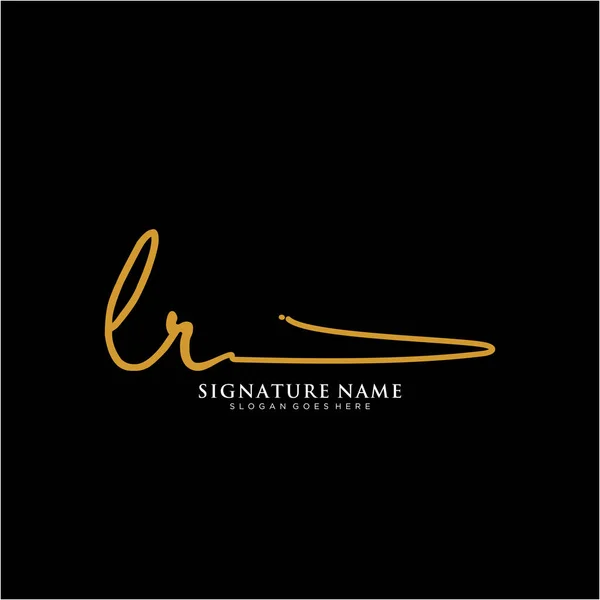 Lrイニシャル署名ロゴ 手書きロゴベクトルテンプレート ビジネス 美しさ ファッション 署名のためのロゴ — ストックベクタ