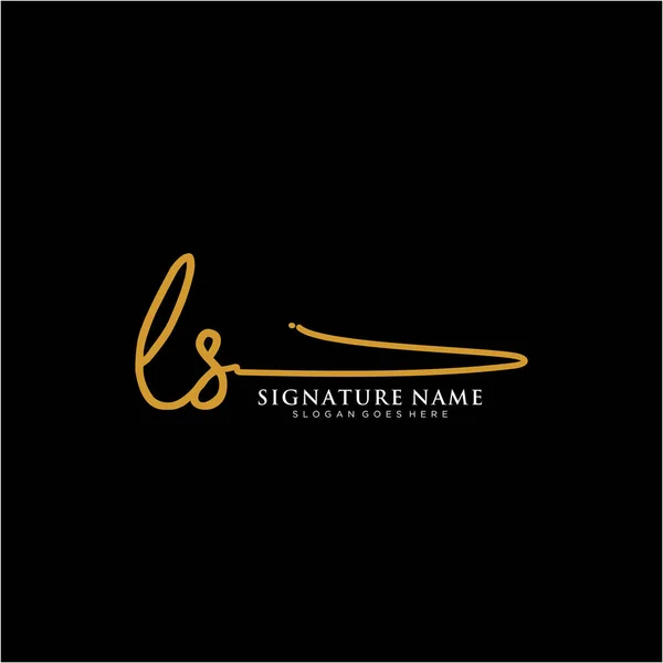 Initials Signature Logo Handwriting Logo Vector Templates Logo Business Beauty — Stock Vector