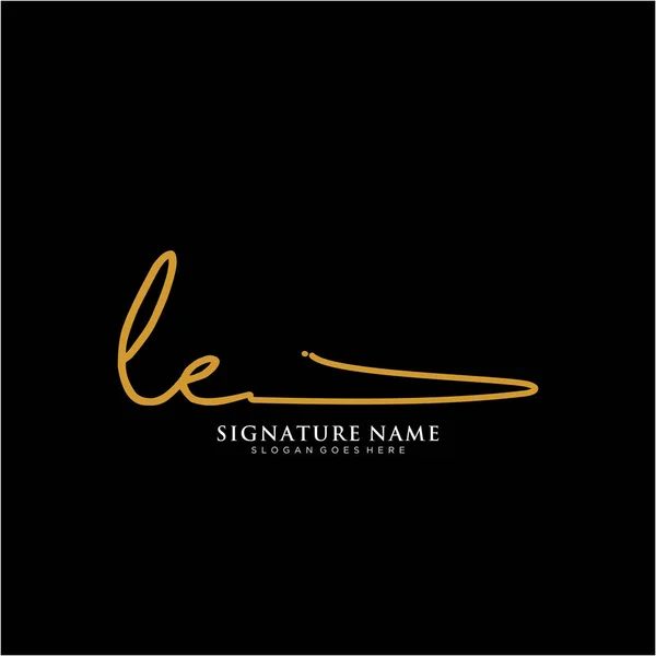 Leイニシャル署名ロゴ 手書きロゴベクトルテンプレート ビジネス 美しさ ファッション 署名のためのロゴ — ストックベクタ