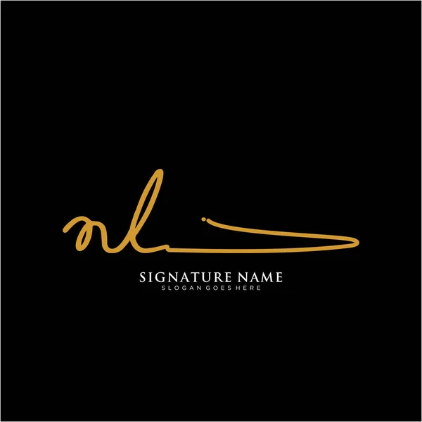 Nlイニシャルサインロゴ 手書きロゴベクトルテンプレート ビジネス 美しさ ファッション 署名のためのロゴ — ストックベクタ