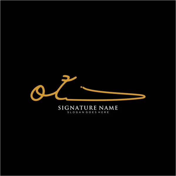 Ozイニシャル署名ロゴ 手書きロゴベクトルテンプレート ビジネス 美しさ ファッション 署名のためのロゴ — ストックベクタ