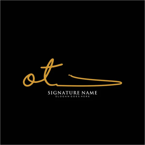 Initialen Signatur Logo Handschrift Logo Vektorvorlagen Logo Für Unternehmen Schönheit — Stockvektor