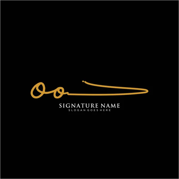 Ooイニシャル署名ロゴ 手書きロゴベクトルテンプレート ビジネス 美しさ ファッション 署名のためのロゴ — ストックベクタ