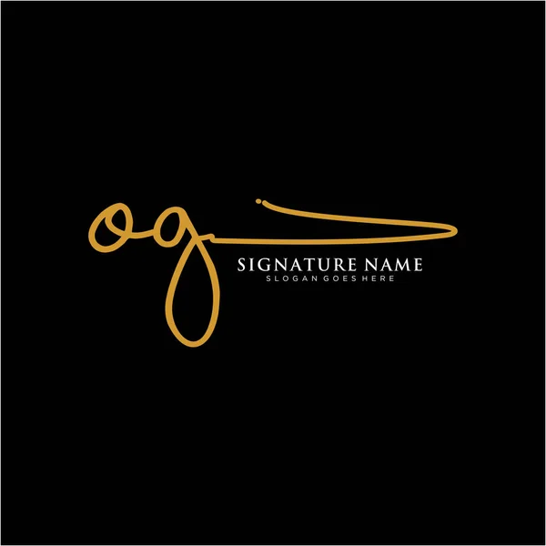 Ogイニシャル署名ロゴ 手書きロゴベクトルテンプレート ビジネス 美しさ ファッション 署名のためのロゴ — ストックベクタ