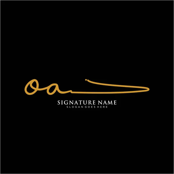 Oaイニシャル署名ロゴ 手書きロゴベクトルテンプレート ビジネス 美しさ ファッション 署名のためのロゴ — ストックベクタ