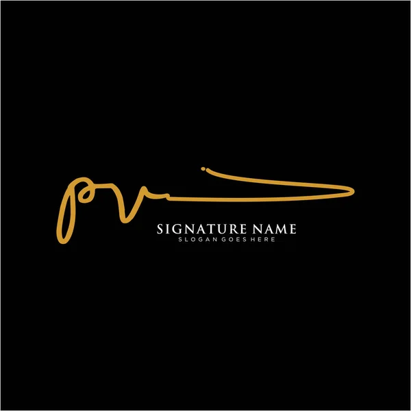 Initials Signature Logo Handwriting Logo Vector Templates Logo Business Beauty — Stock Vector