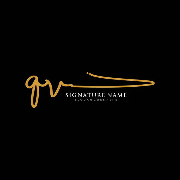 Qvイニシャル署名ロゴ 手書きロゴベクトルテンプレート ビジネス 美しさ ファッション 署名のためのロゴ — ストックベクタ