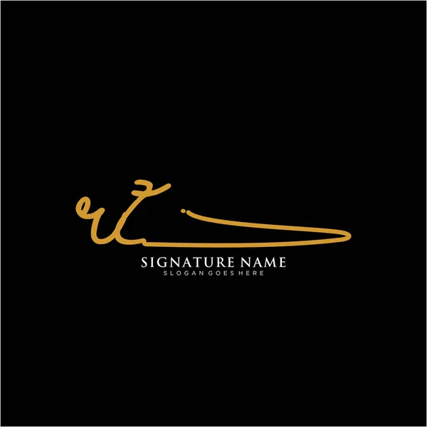 Rzイニシャル署名ロゴ 手書きロゴベクトルテンプレート ビジネス 美しさ ファッション 署名のためのロゴ — ストックベクタ