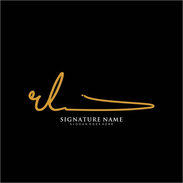 Rlイニシャル署名ロゴ 手書きロゴベクトルテンプレート ビジネス 美しさ ファッション 署名のためのロゴ — ストックベクタ