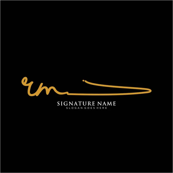 Rmイニシャル署名ロゴ 手書きロゴベクトルテンプレート ビジネス 美しさ ファッション 署名のためのロゴ — ストックベクタ