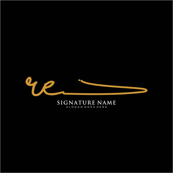 イニシャルのロゴを再作成 手書きロゴベクトルテンプレート ビジネス 美しさ ファッション 署名のためのロゴ — ストックベクタ