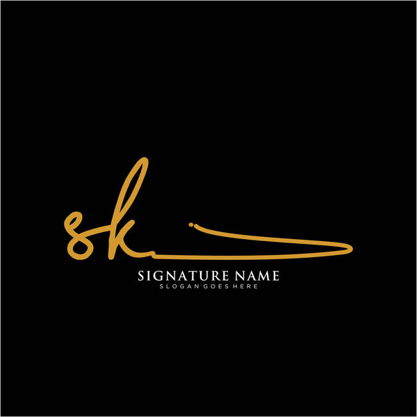 SK initials signature logo. Handwriting logo vector templates. Logo for business, beauty, fashion, signature.
