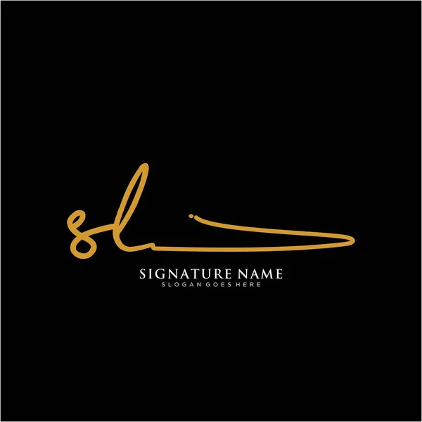 Initialen Handtekening Logo Handschrift Logo Vector Sjablonen Logo Voor Bedrijf — Stockvector