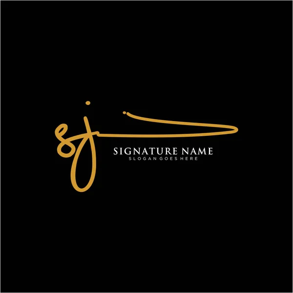 Initialen Handtekening Logo Handschrift Logo Vector Sjablonen Logo Voor Bedrijf — Stockvector