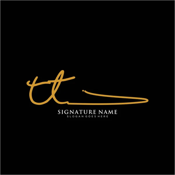 Ttイニシャル署名ロゴ 手書きロゴベクトルテンプレート ビジネス 美しさ ファッション 署名のためのロゴ — ストックベクタ