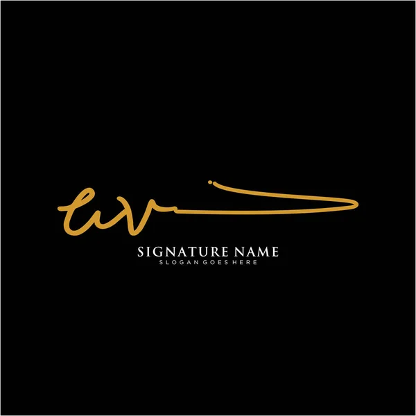 Uvイニシャルサインロゴ 手書きロゴベクトルテンプレート ビジネス 美しさ ファッション 署名のためのロゴ — ストックベクタ