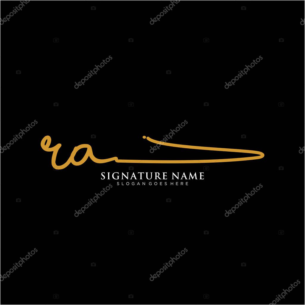 RA initials signature logo. Handwriting logo vector templates. Logo for business, beauty, fashion, signature.