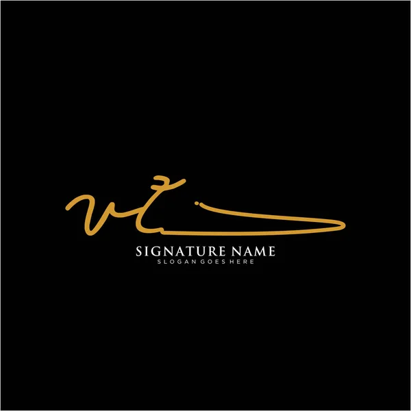 Vzイニシャルサインロゴ 手書きロゴベクトルテンプレート ビジネス 美しさ ファッション 署名のためのロゴ — ストックベクタ