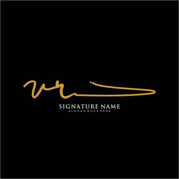Vrイニシャル署名ロゴ 手書きロゴベクトルテンプレート ビジネス 美しさ ファッション 署名のためのロゴ — ストックベクタ