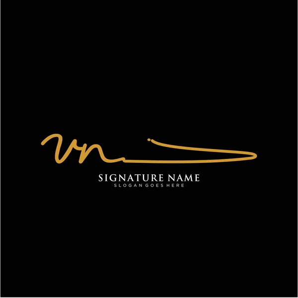 Vnイニシャル署名ロゴ 手書きロゴベクトルテンプレート ビジネス 美しさ ファッション 署名のためのロゴ — ストックベクタ