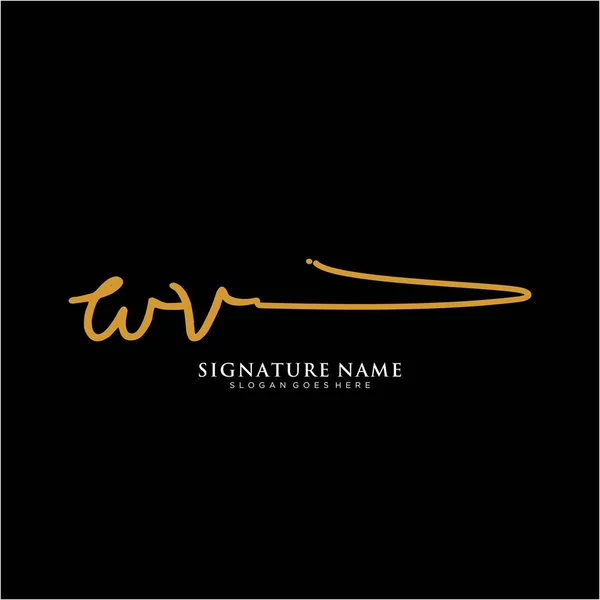 Initials Signature Logo Handwriting Logo Vector Templates Logo Business Beauty — Stock Vector